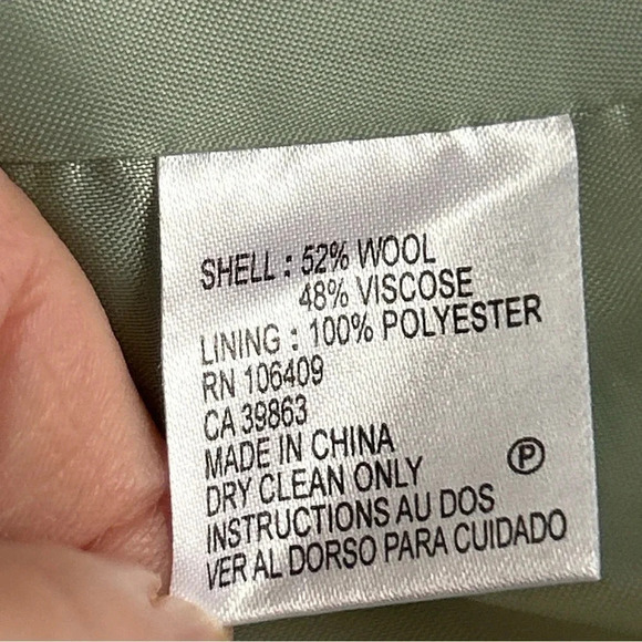 Tahari Women’s 6P Green Wool Blend Blazer Lined Pockets Career Old Money Regal - Picture 13 of 14